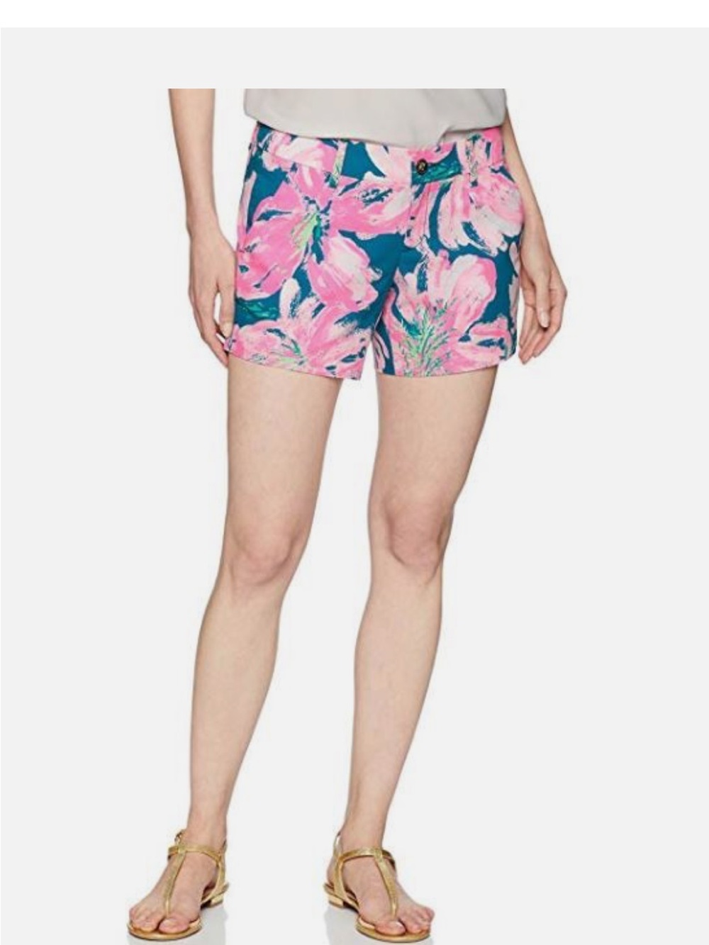 Lilly Pulitzer The Callahan Short pink and blue floral print 5” size 6